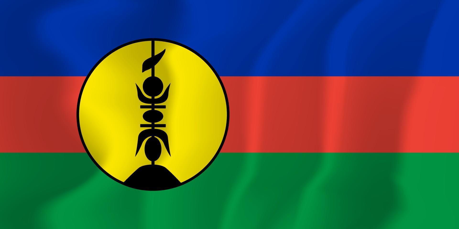 Nya Kaledoniens nationella viftande flagga bakgrundsillustration vektor