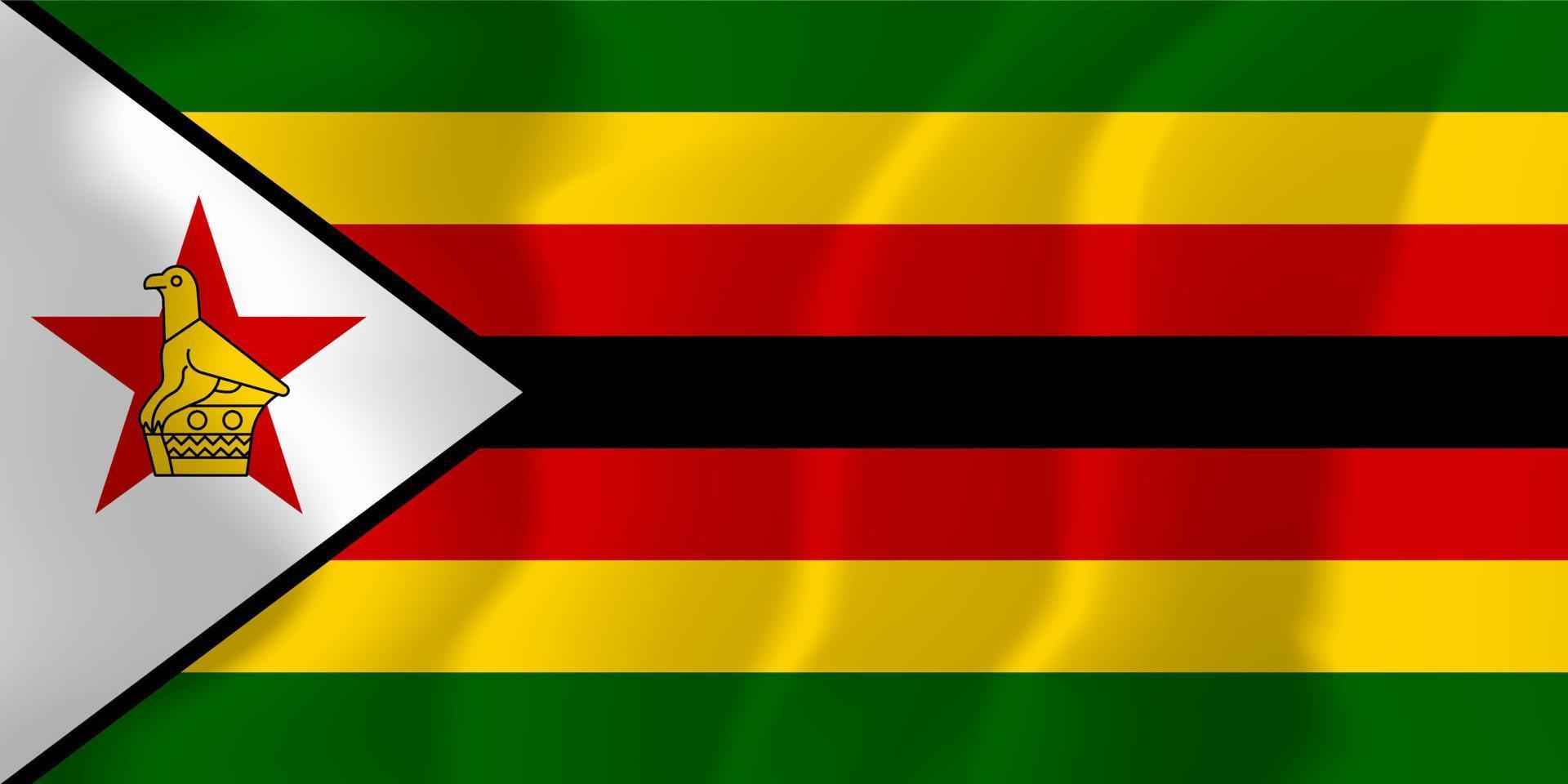 simbabwe national wehende flagge hintergrundillustration vektor