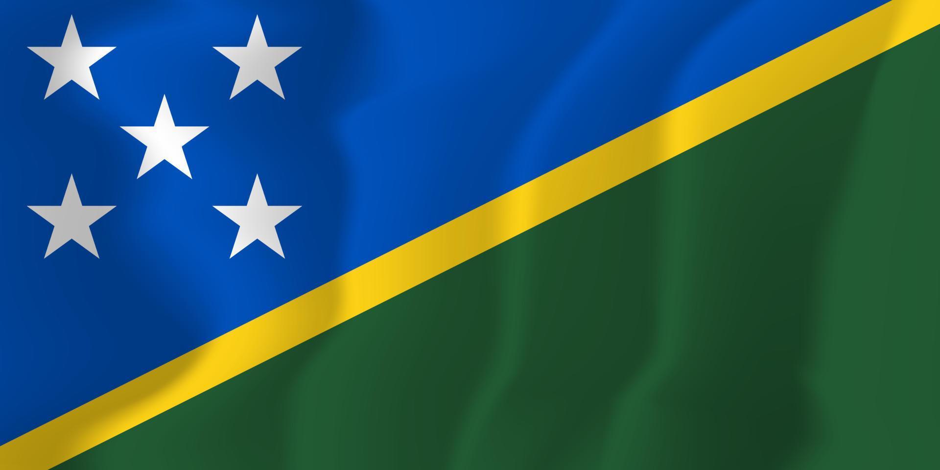 Salomonöarnas nationella viftande flagga bakgrundsillustration vektor