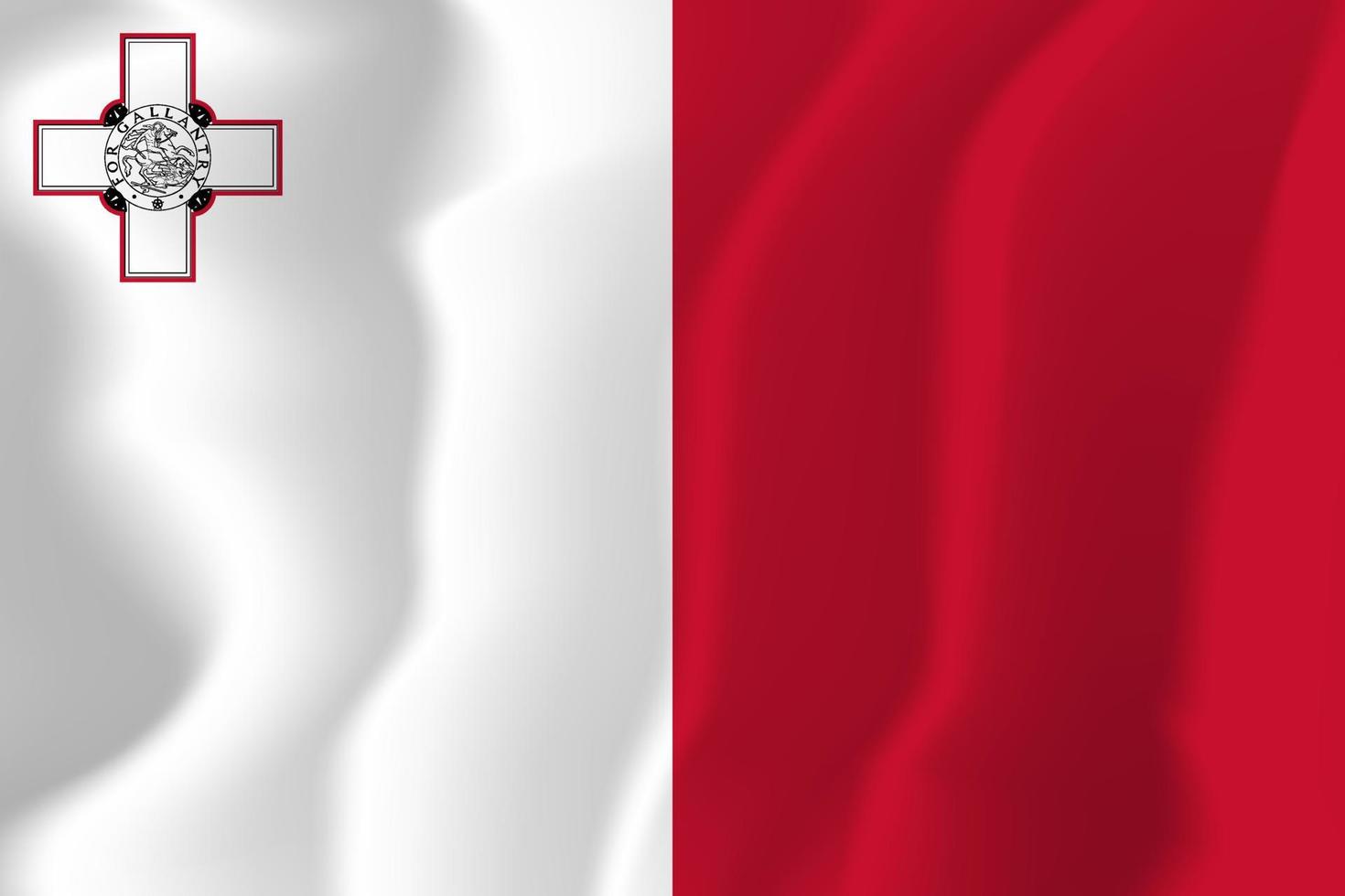 malta nationalflagge wehende hintergrundillustration vektor