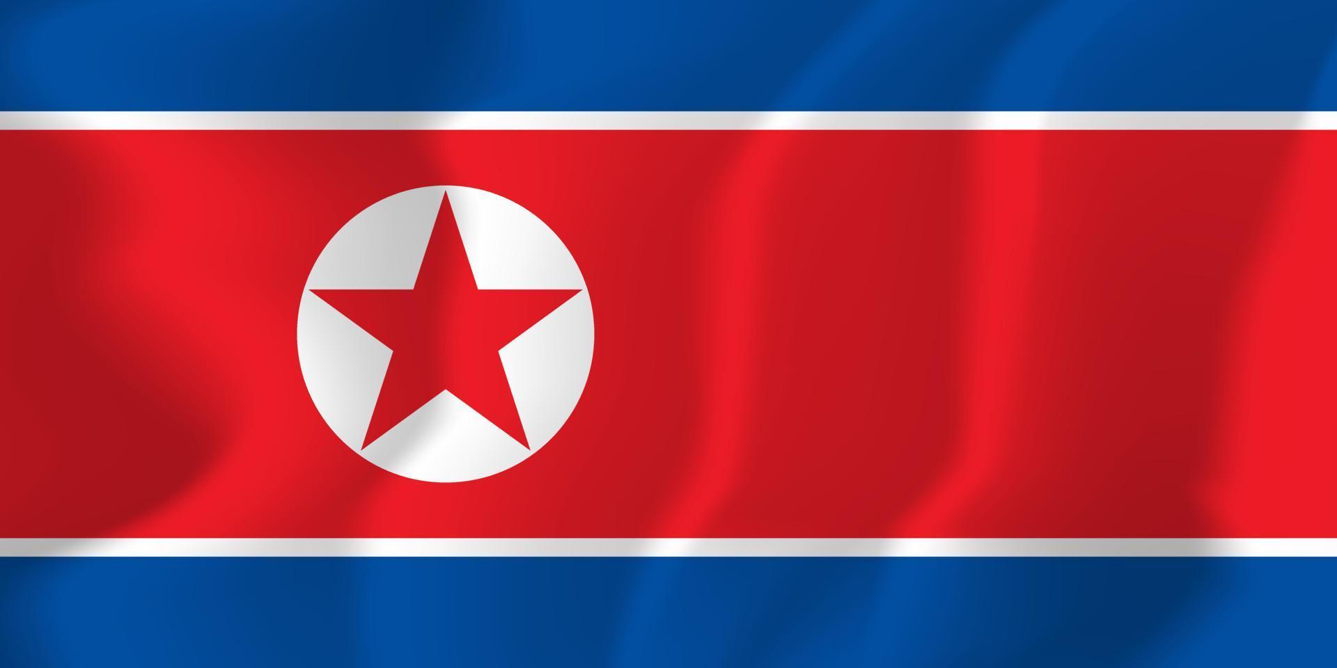 nordkorea national wehende flagge hintergrundillustration vektor