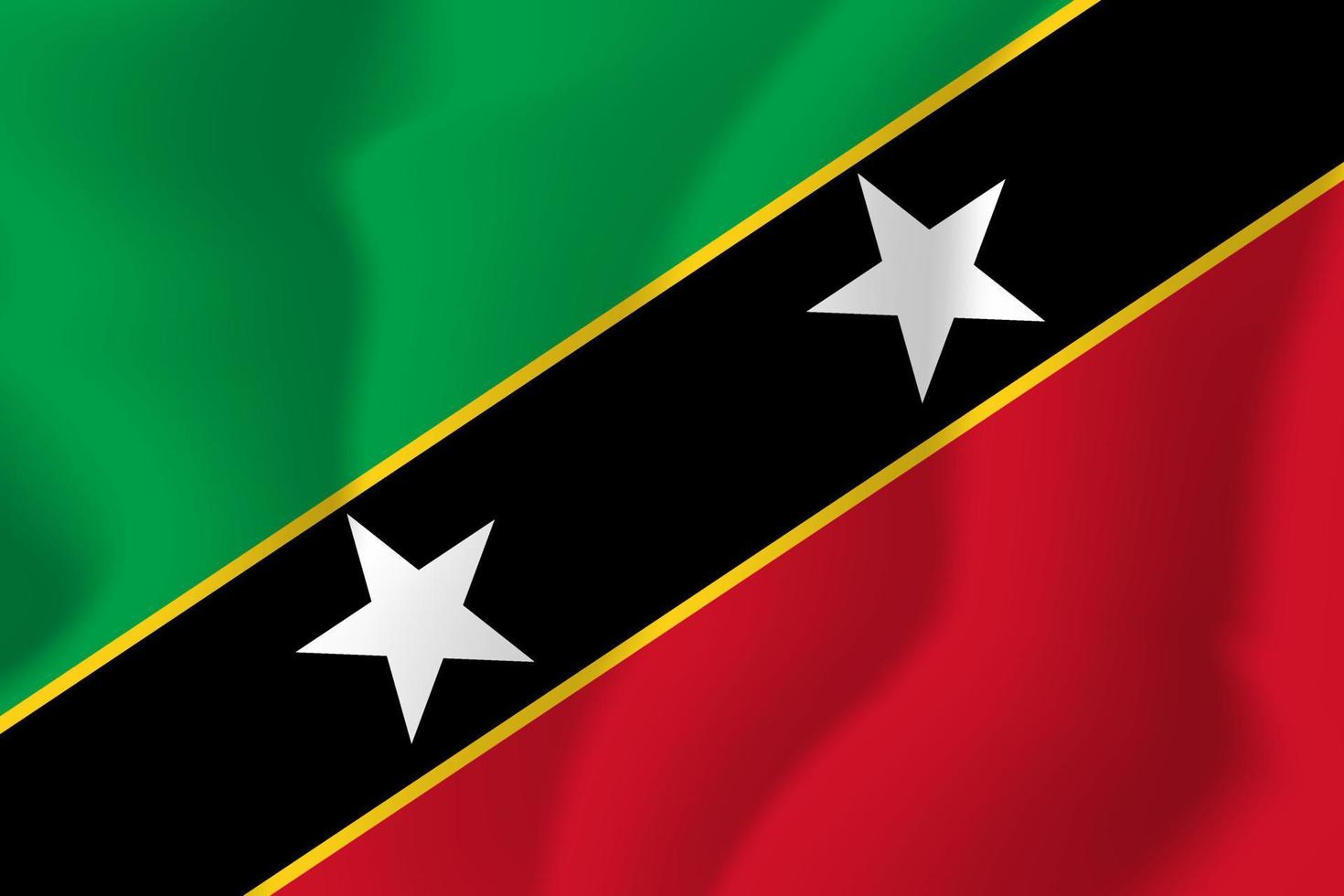 saint kitts och nevis nationella viftande flagga bakgrundsillustration vektor