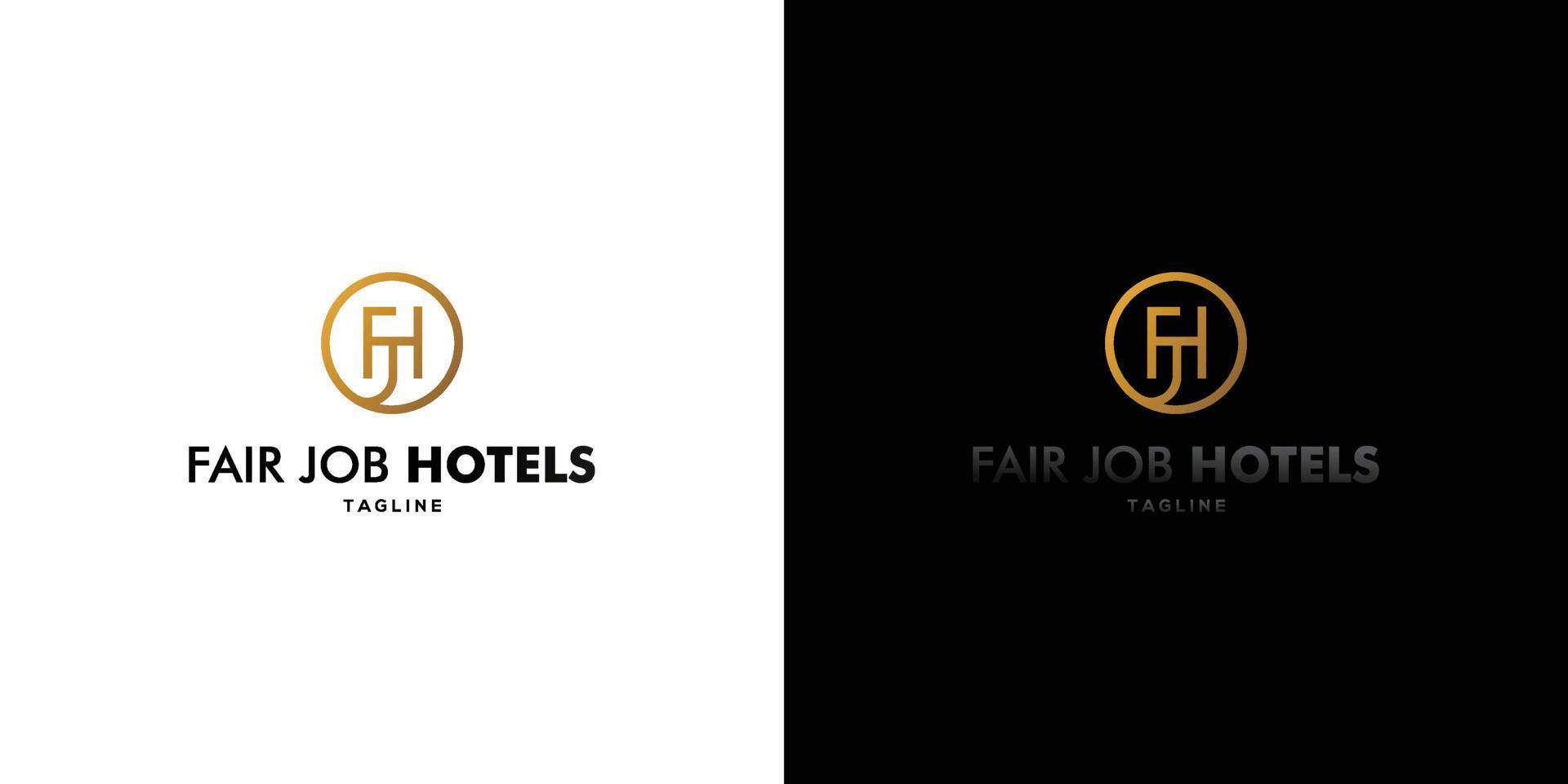 fjh hotel initials logotyp är modern och lyxig design vektor