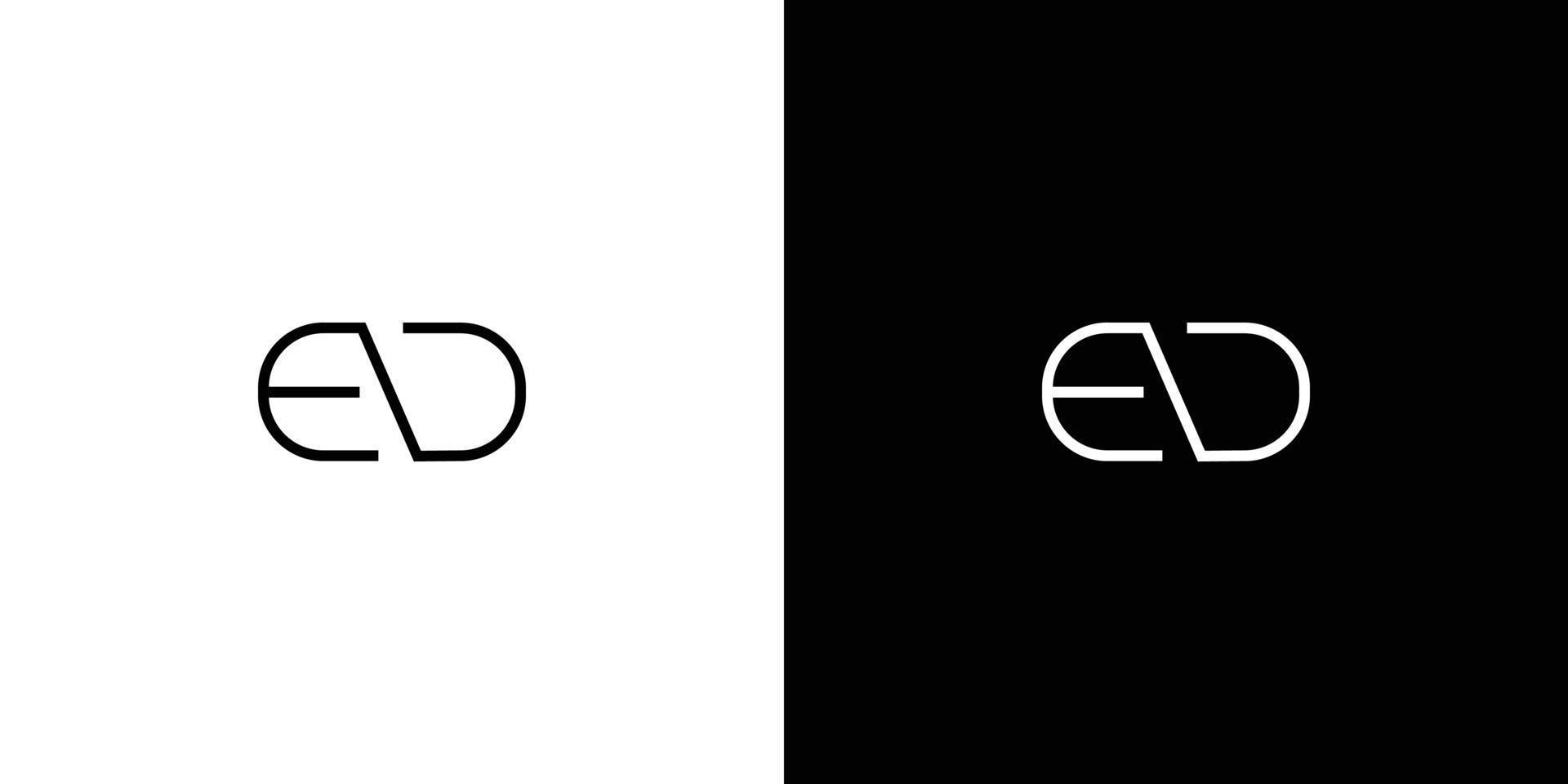 modern och sofistikerad logotypdesign med ed letter initialer vektor