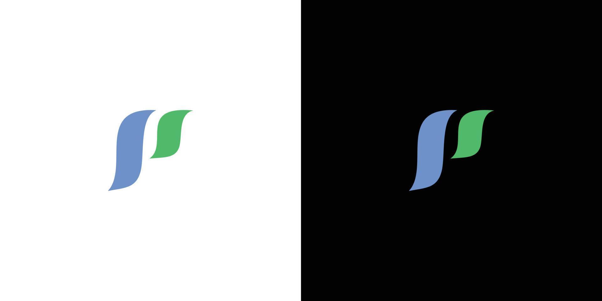 enkel och modern färgglad initial bokstav p logotypdesign vektor