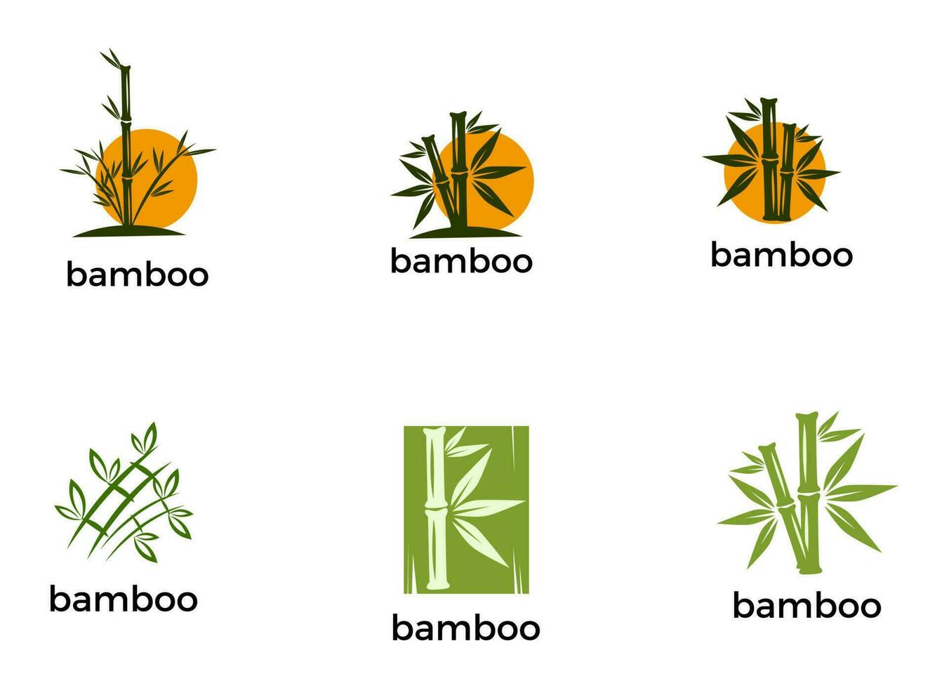 bambu logotyp för spa och natur. bambu logotyp design bunt. vektor