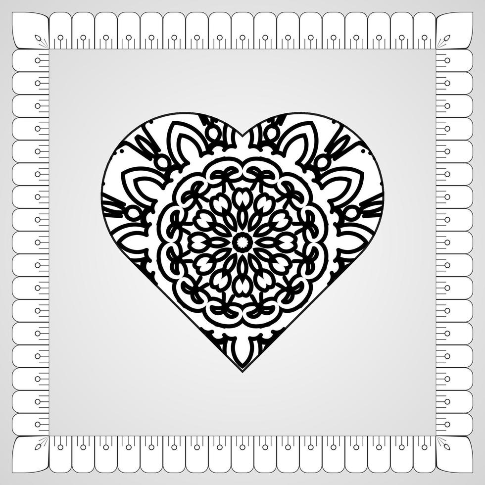 kreisförmiges Muster in Form von Mandala mit Blume für Henna-Mandala-Tattoo-Dekoration vektor