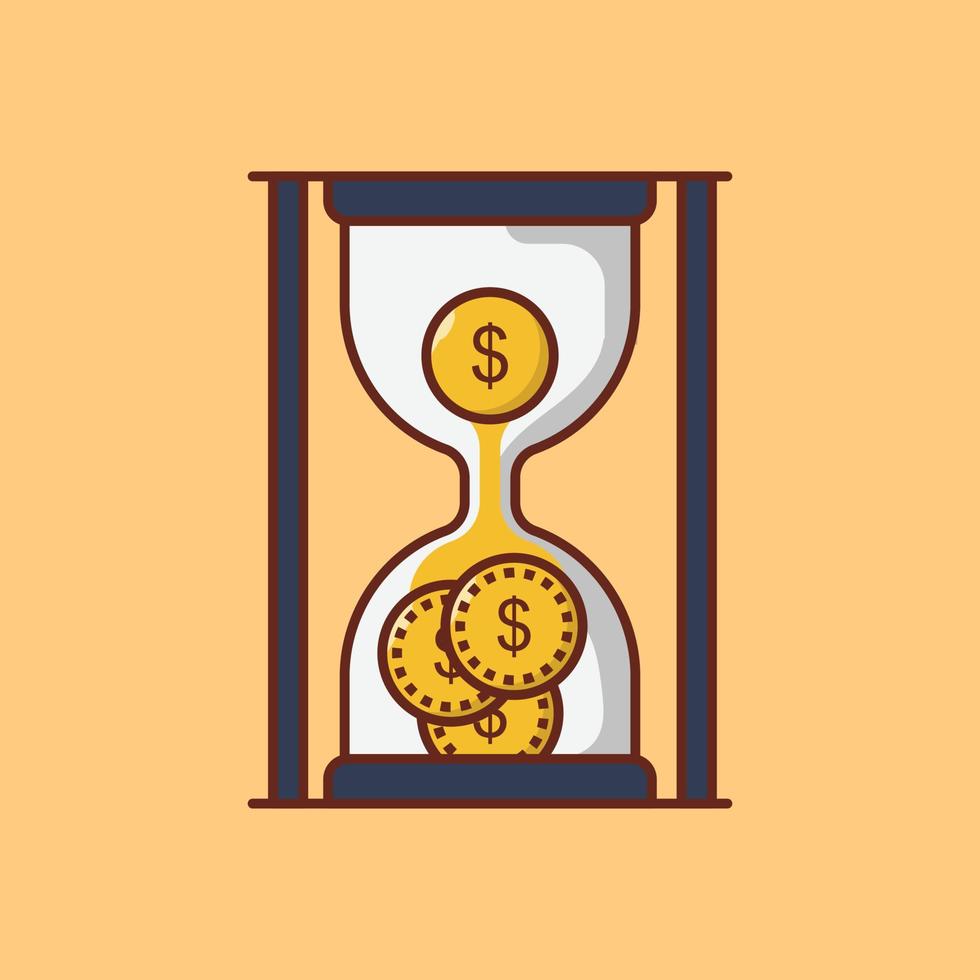 Zeit ist Geld-Vektor-Illustration auf einem transparenten Hintergrund. Symbole in Premiumqualität. Vektor-flaches Symbol für Konzept und Grafikdesign. vektor