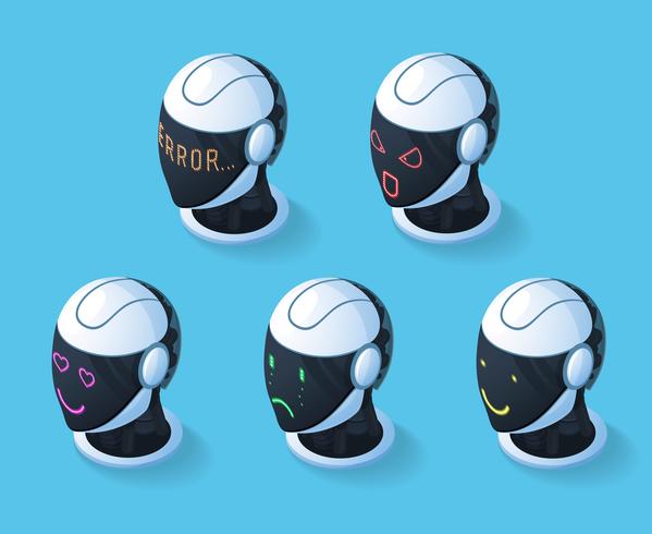 droid emotions icon set vektor