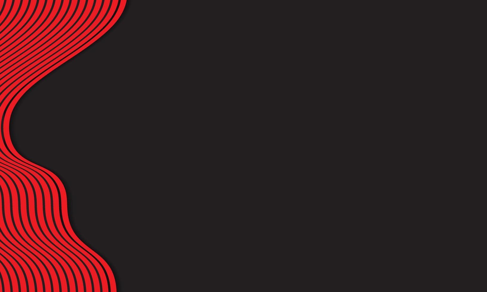 abstrakt randig bakgrund i svart och rött med vågiga linjer mönster. vektor