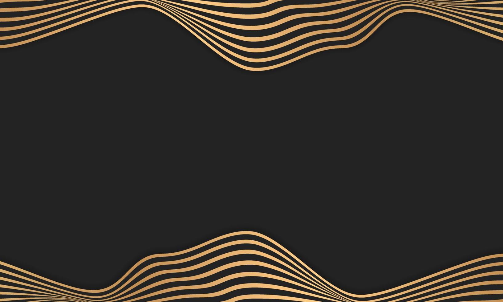 abstrakt lyx randig bakgrund i svart och guld med vågiga linjer mönster. vektor