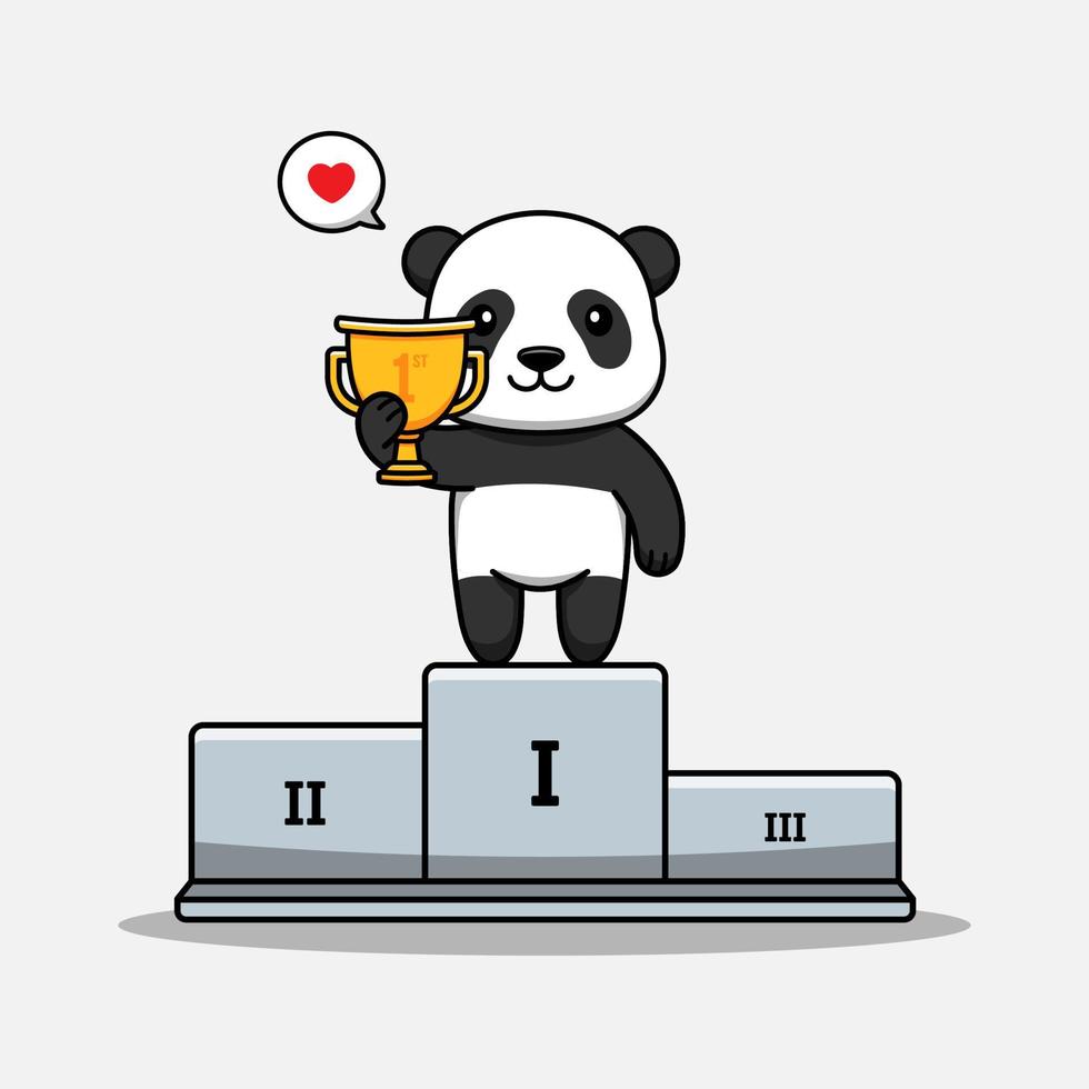 süßer Panda gewinnt einen Wettbewerb vektor