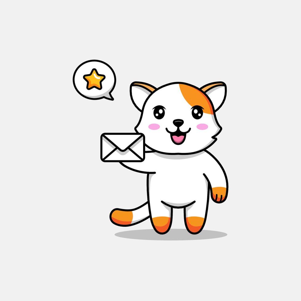 süße Katze mit Umschlag vektor
