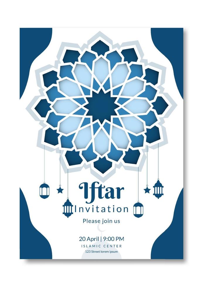 iftar inbjudan mall för sociala medier vektor