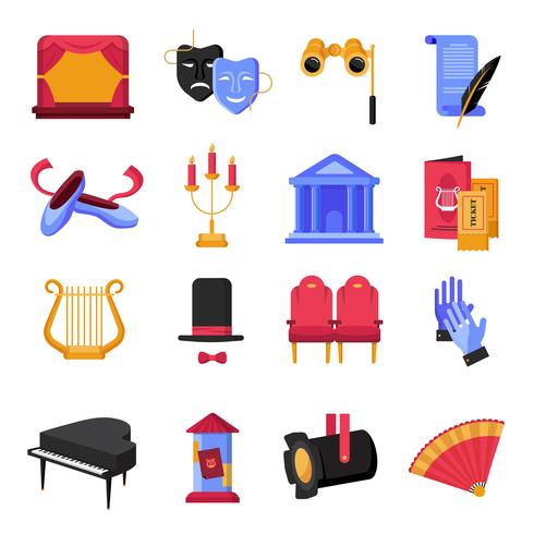 Theater Icons Set vektor