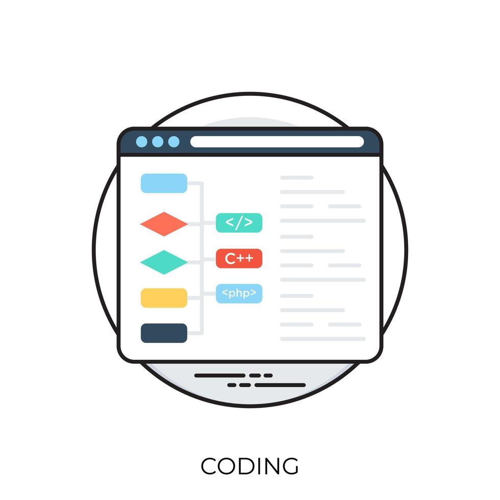trendiga kodningskoncept vektor