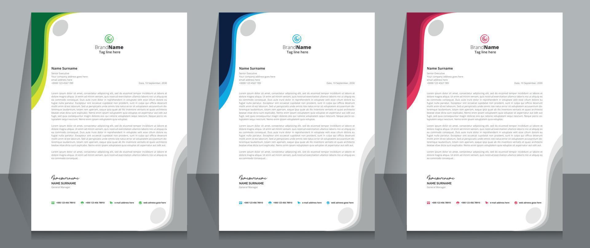 corporate business brevpapper malldesign. vektor