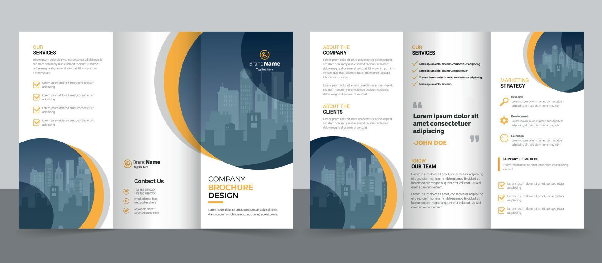 Kreatives Corporate Business Trifold Broschüren-Vorlagendesign. vektor