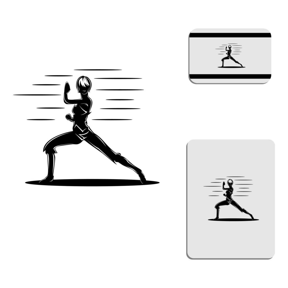 karate master silhouette logotyp vektor