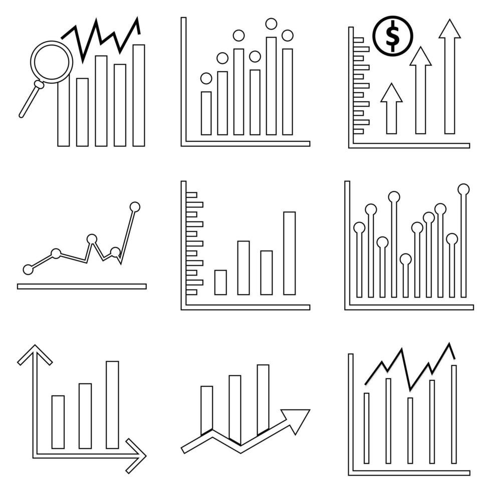 uppsättning av grafikon eller logotyp vektor