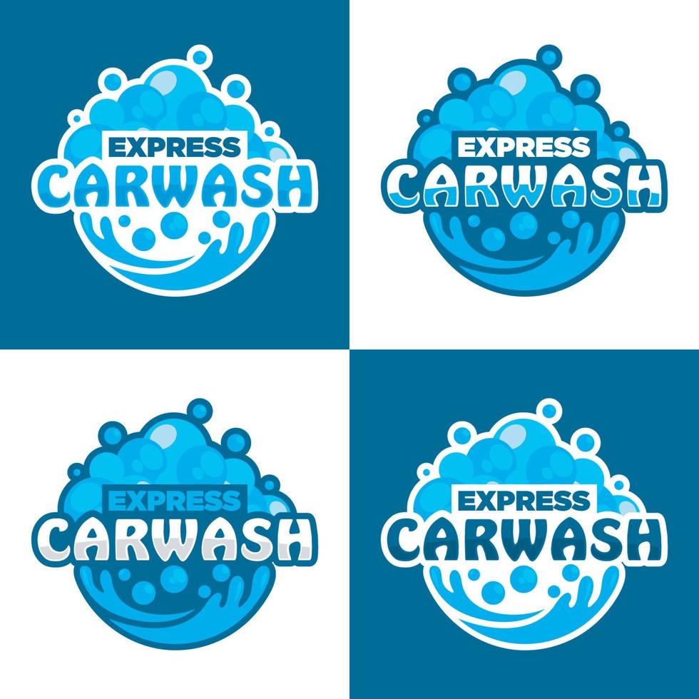 Express-Autowäsche-Logo-Design-Vorlage vektor