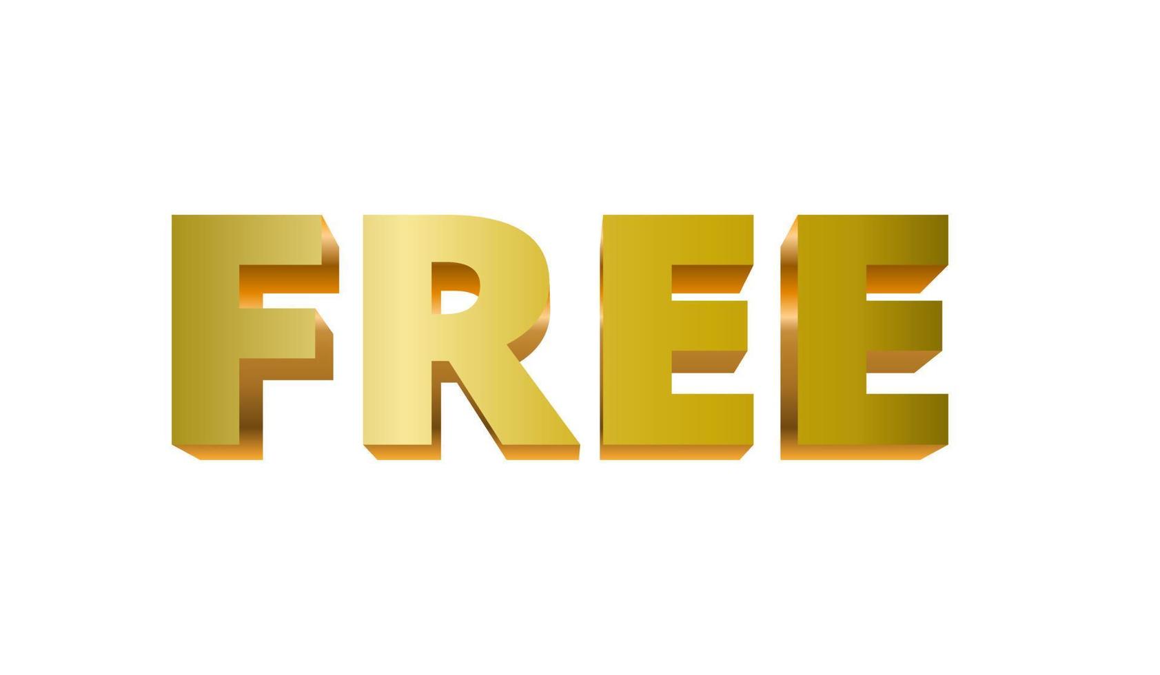 goldener kostenloser 2.5d-Textvektor. Verwendung für Rabattaktionsbanner, Website, Poster usw vektor