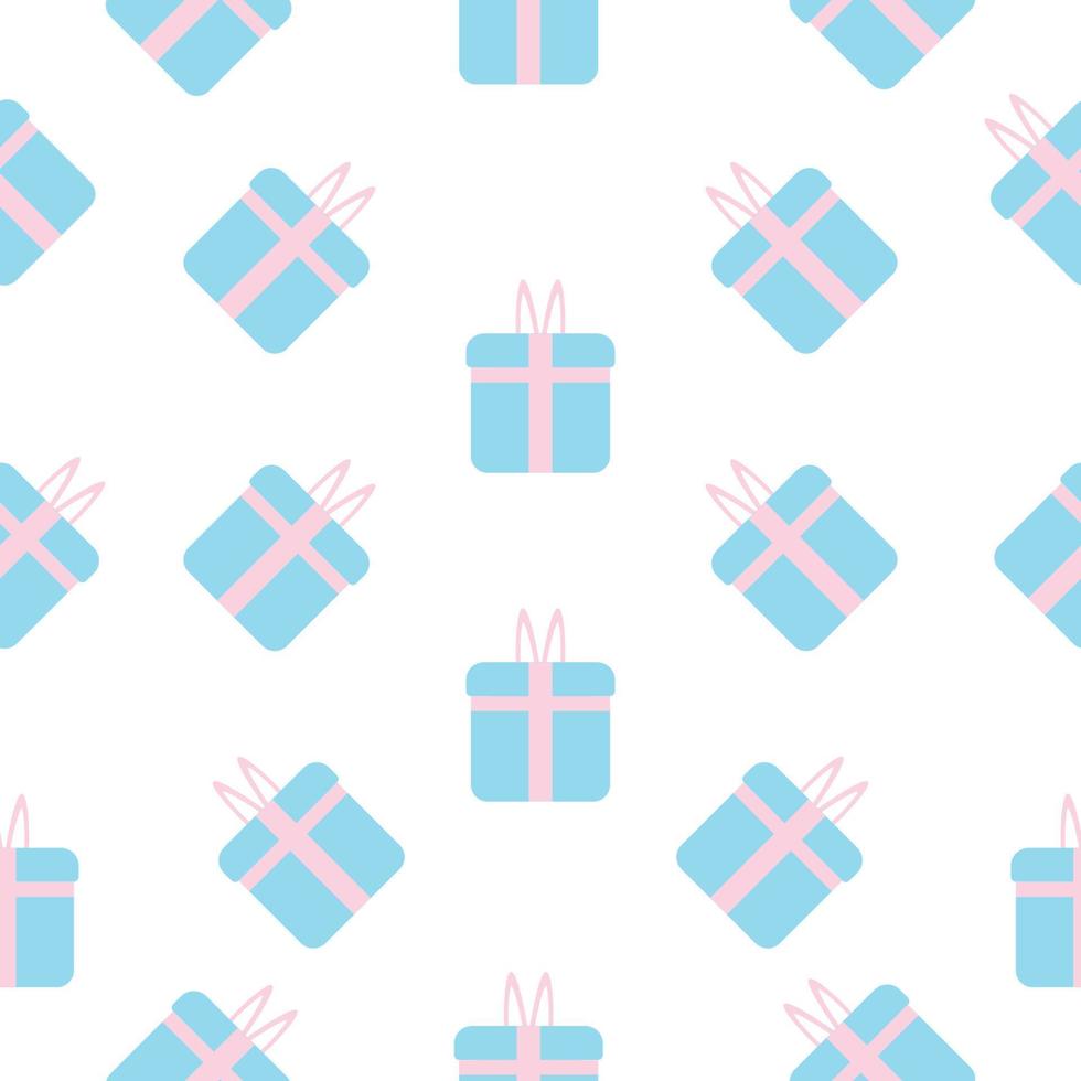 söt rosa och blå presentförpackning sömlös bakgrund vektor
