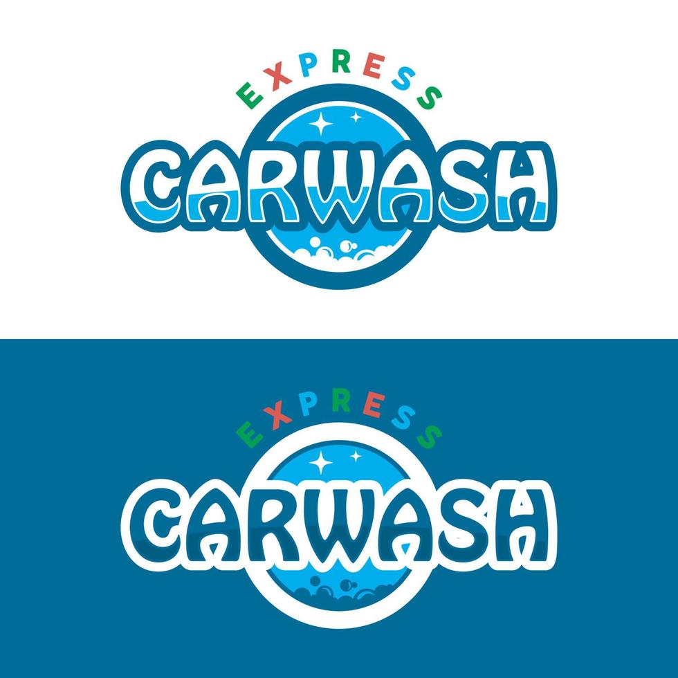 Express-Autowäsche-Logo-Design-Vorlage vektor