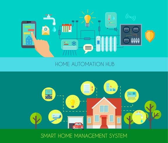 Smart Home Banners Set vektor