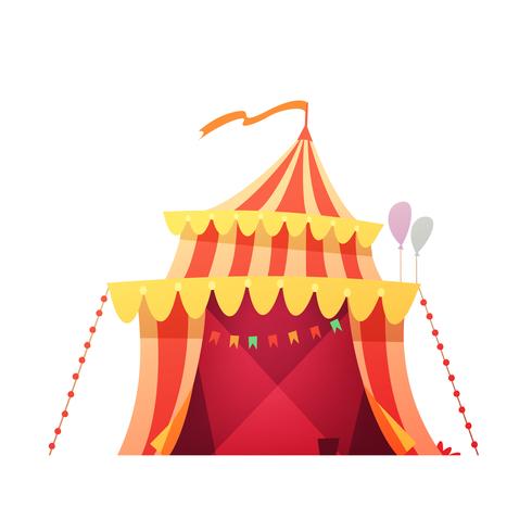 Rese Circus Tent Retro Cartoon Icon vektor