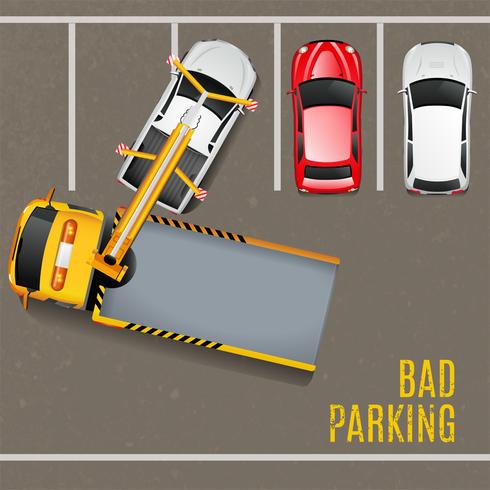Schlechter Parkplatz-Draufsicht-Hintergrund vektor