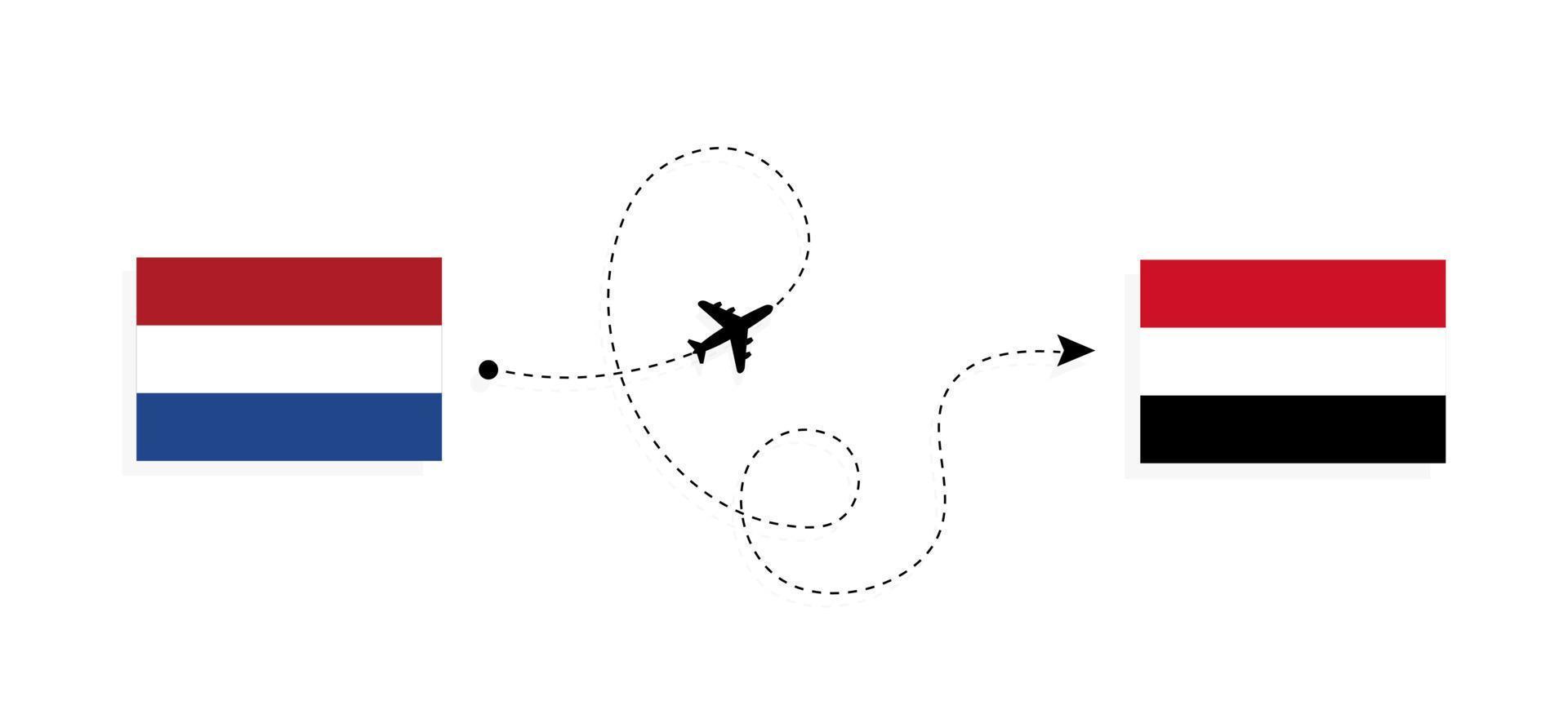 flyg och resor från Nederländerna till Egypten med passagerarflygplan vektor