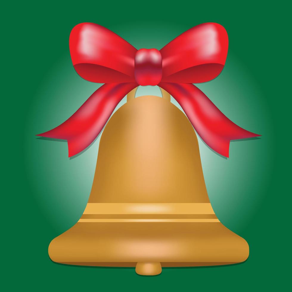 Jingle Bell mit roter Schleife vektor
