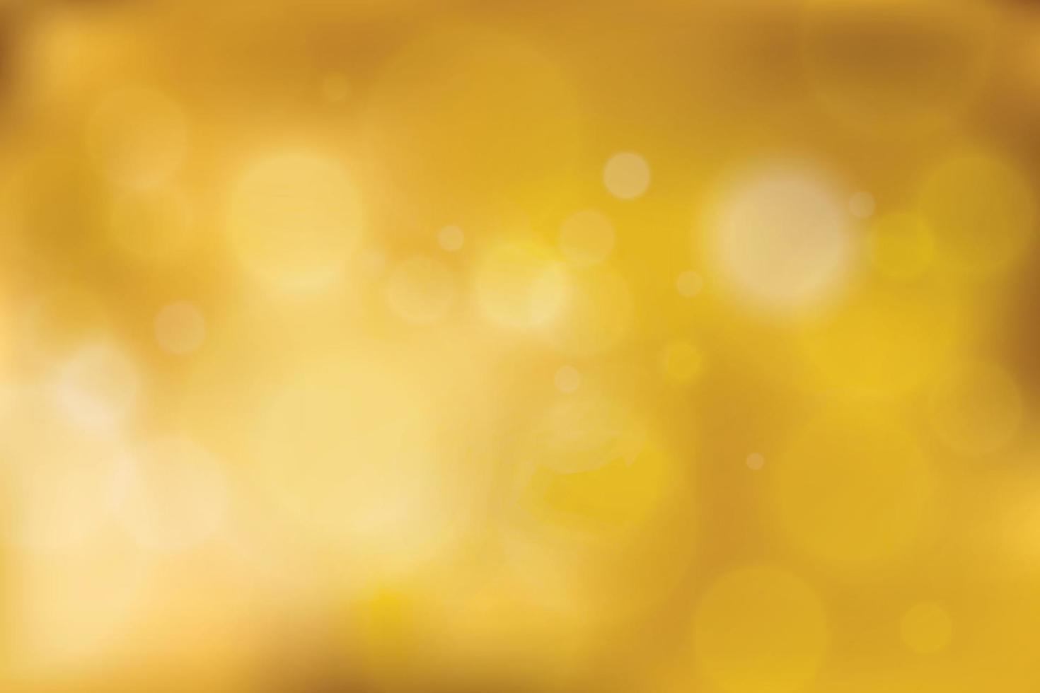 Gold abstrakter unscharfer Farbverlauf mit Bokeh, goldener heller Hintergrund. Vektor-Illustration. vektor