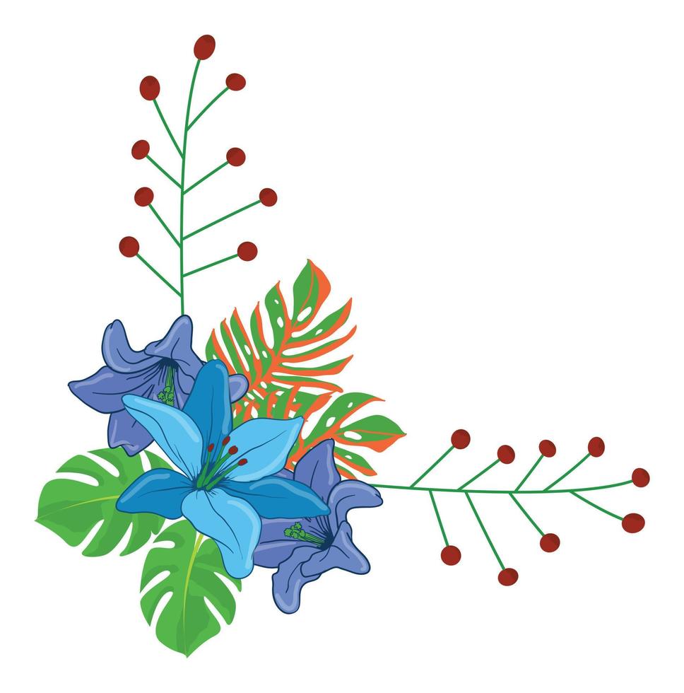 blomma blommig illustrerad arrangemang vektor