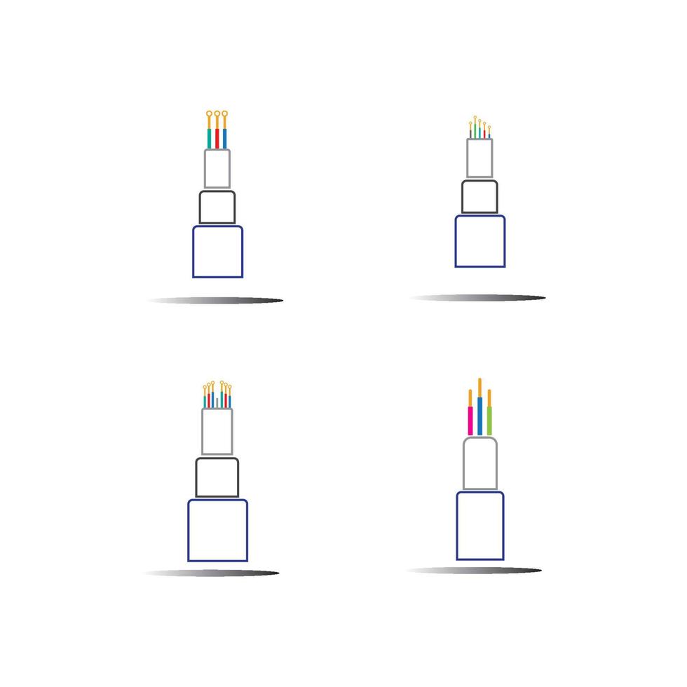 optisk fiberkabel vektor ikon illustration formgivningsmall