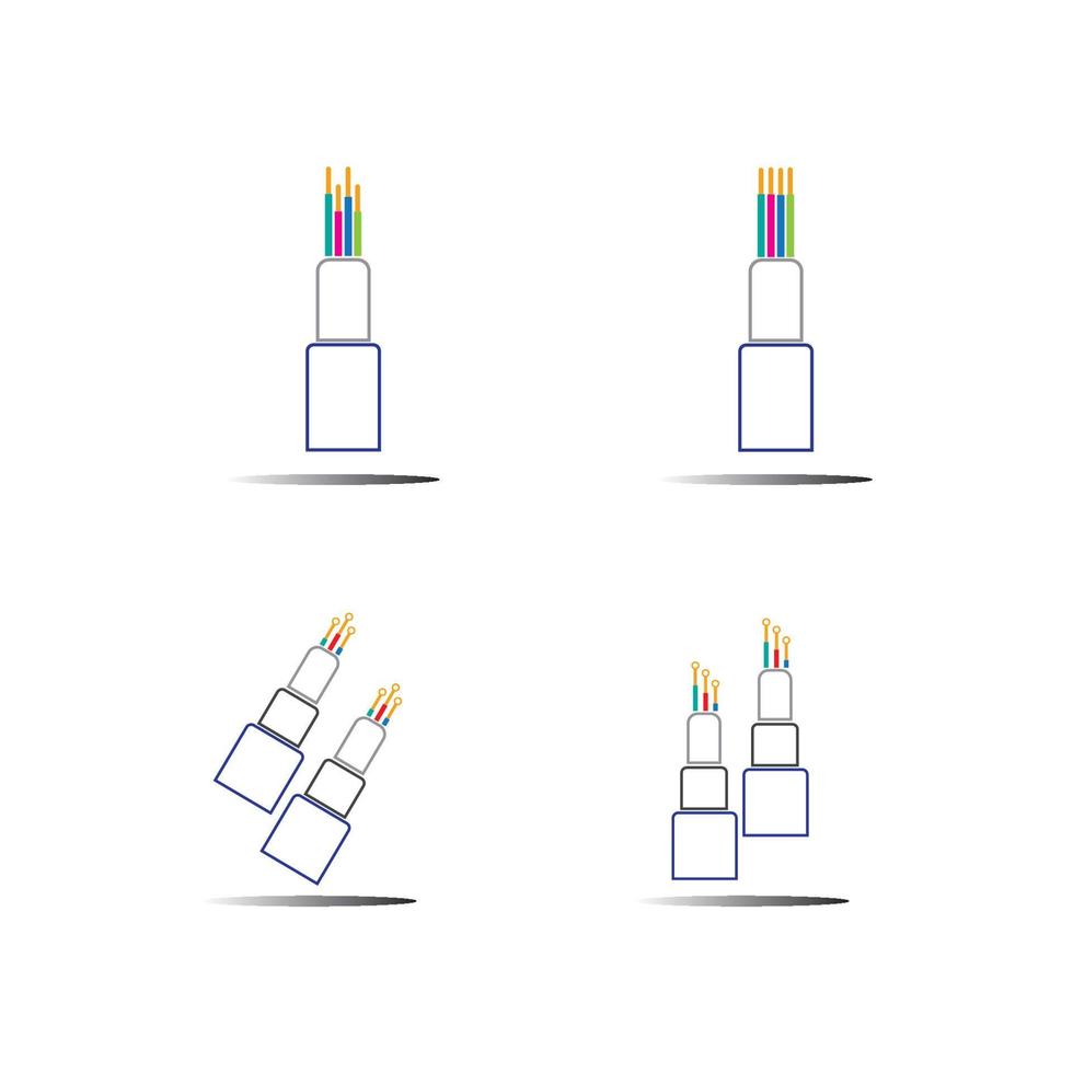 optisk fiberkabel vektor ikon illustration formgivningsmall