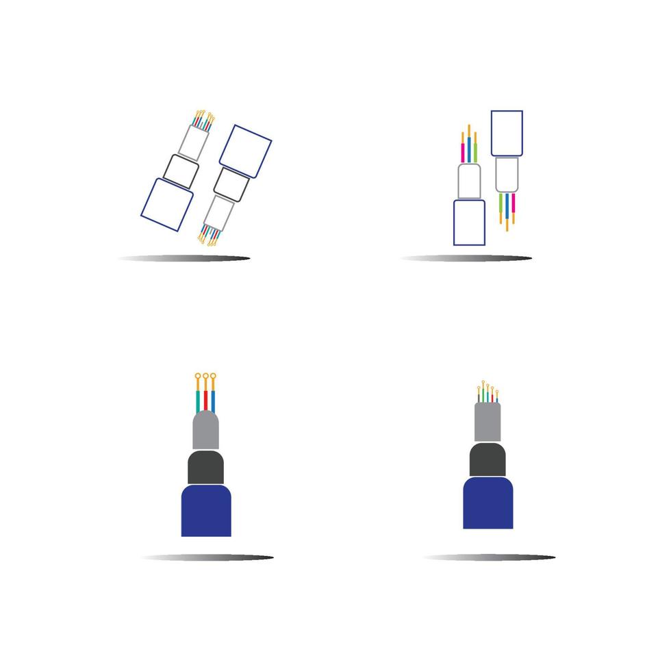 optisk fiberkabel vektor ikon illustration formgivningsmall