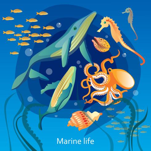 Ocean Underwater Life Illustration vektor