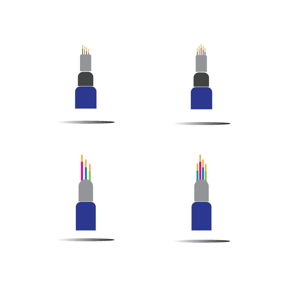 optisk fiberkabel vektor ikon illustration formgivningsmall