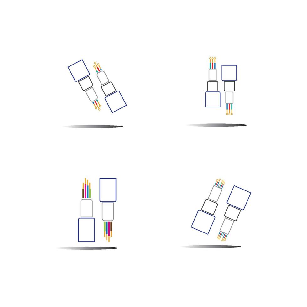 Glasfaserkabel Vektor Icon Illustration Design Template