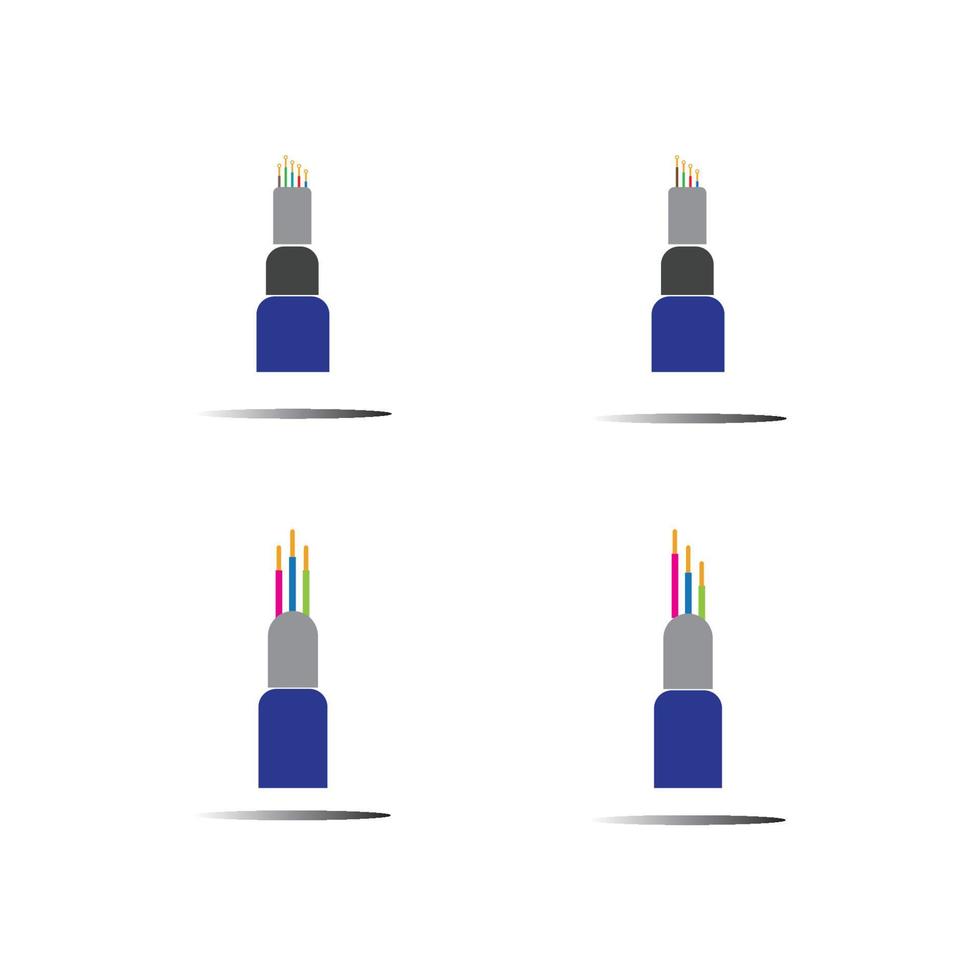 optisk fiberkabel vektor ikon illustration formgivningsmall