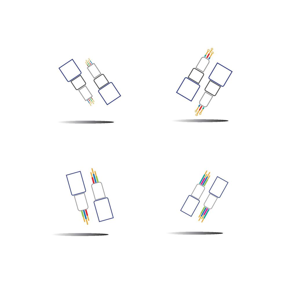 Glasfaserkabel Vektor Icon Illustration Design Template