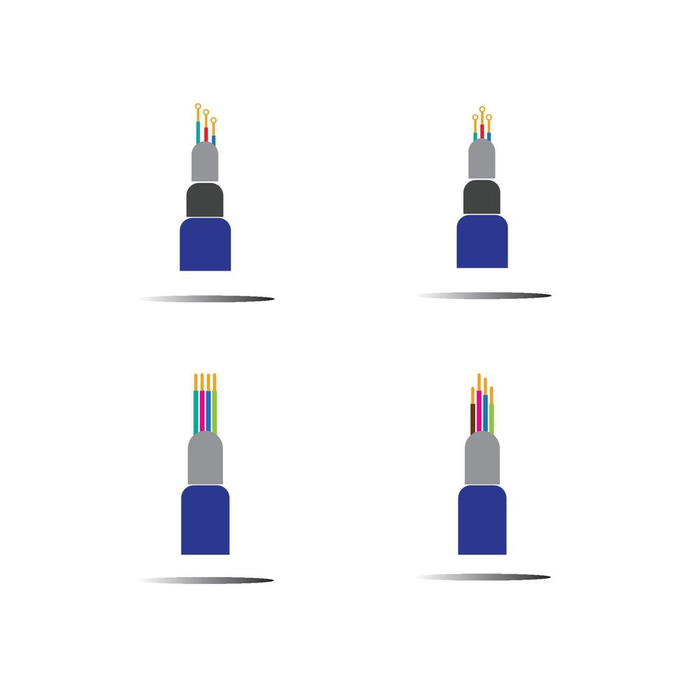 optisk fiberkabel vektor ikon illustration formgivningsmall