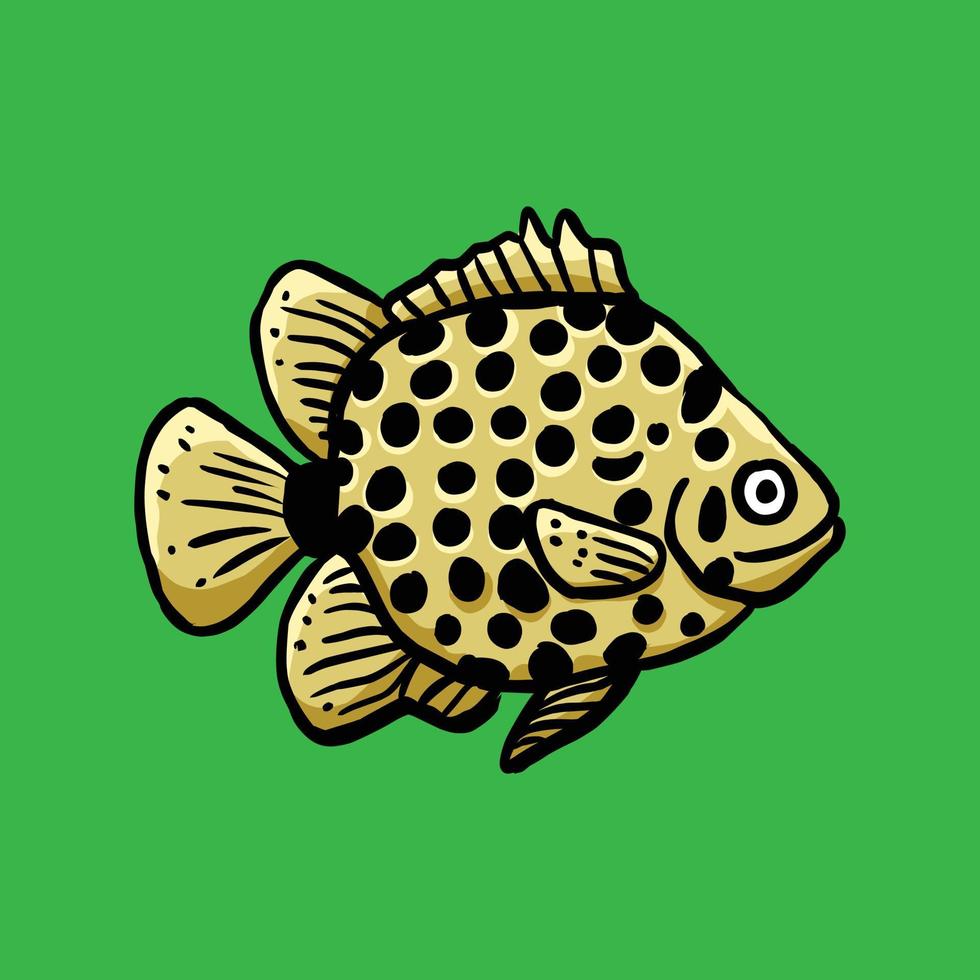 Design-Vektor einzigartiger dekorativer Fisch oder geeignet für Zierfisch-Shop-Logo usw vektor