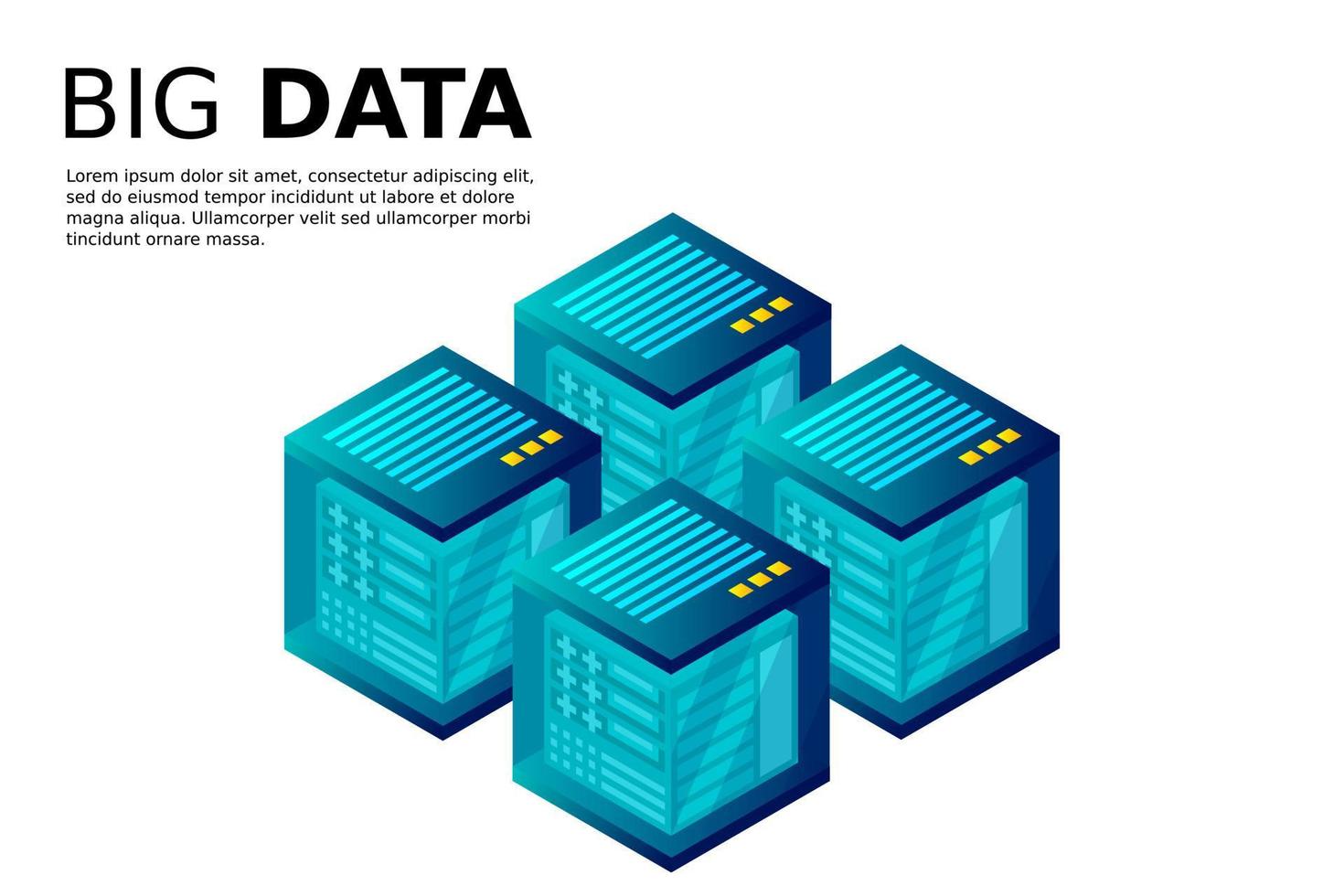 stordator, powered server, högteknologiskt koncept, datacenter, molndatalagring vektor