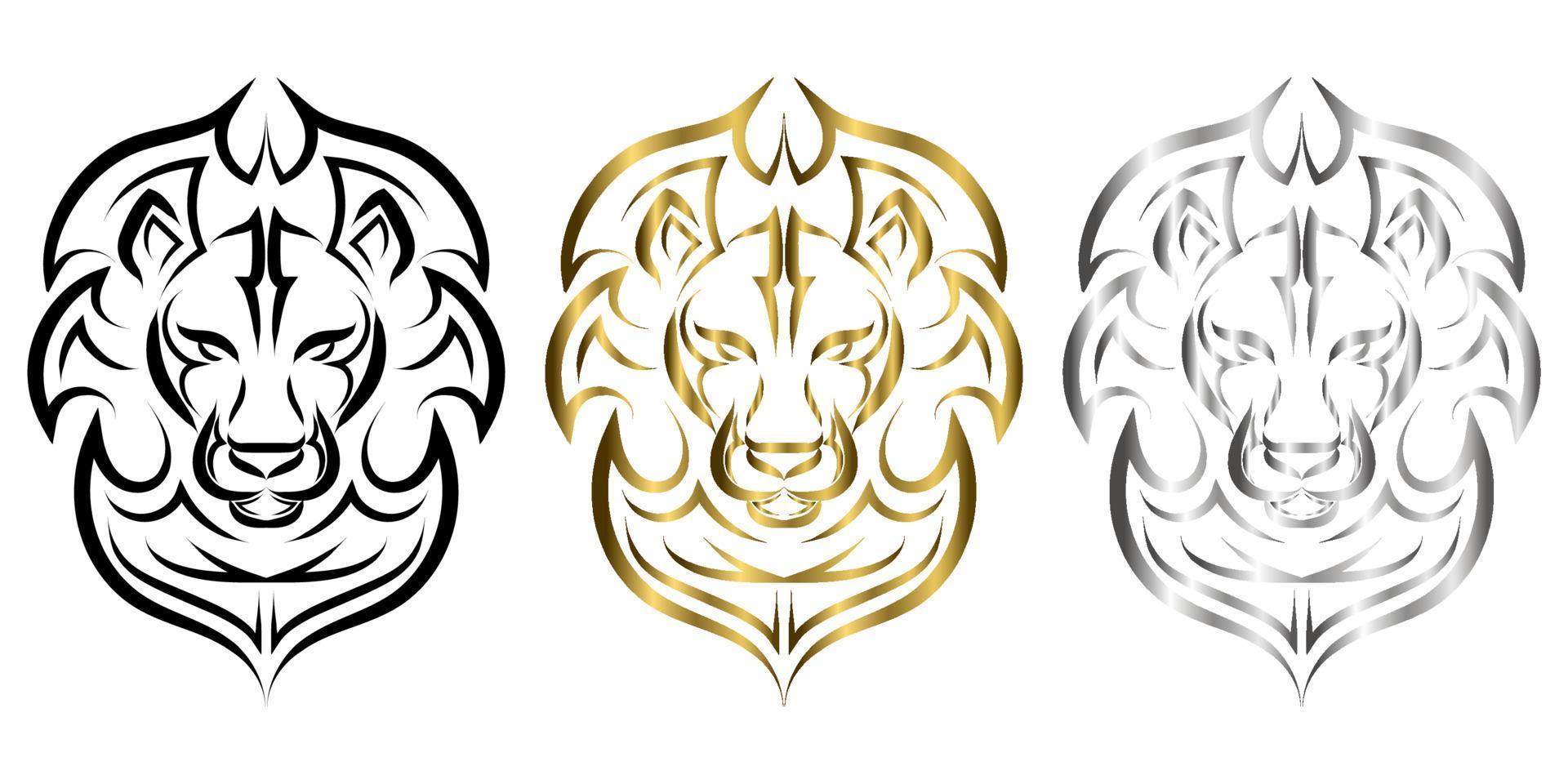 linjekonst av framsidan av lejonhuvudet. det är ett leo zodiakens tecken. bra användning för symbol, maskot, ikon, avatar, tatuering, t-shirtdesign, logotyp eller vilken design du vill. vektor