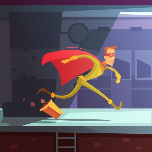 Running Superhero Illustration vektor