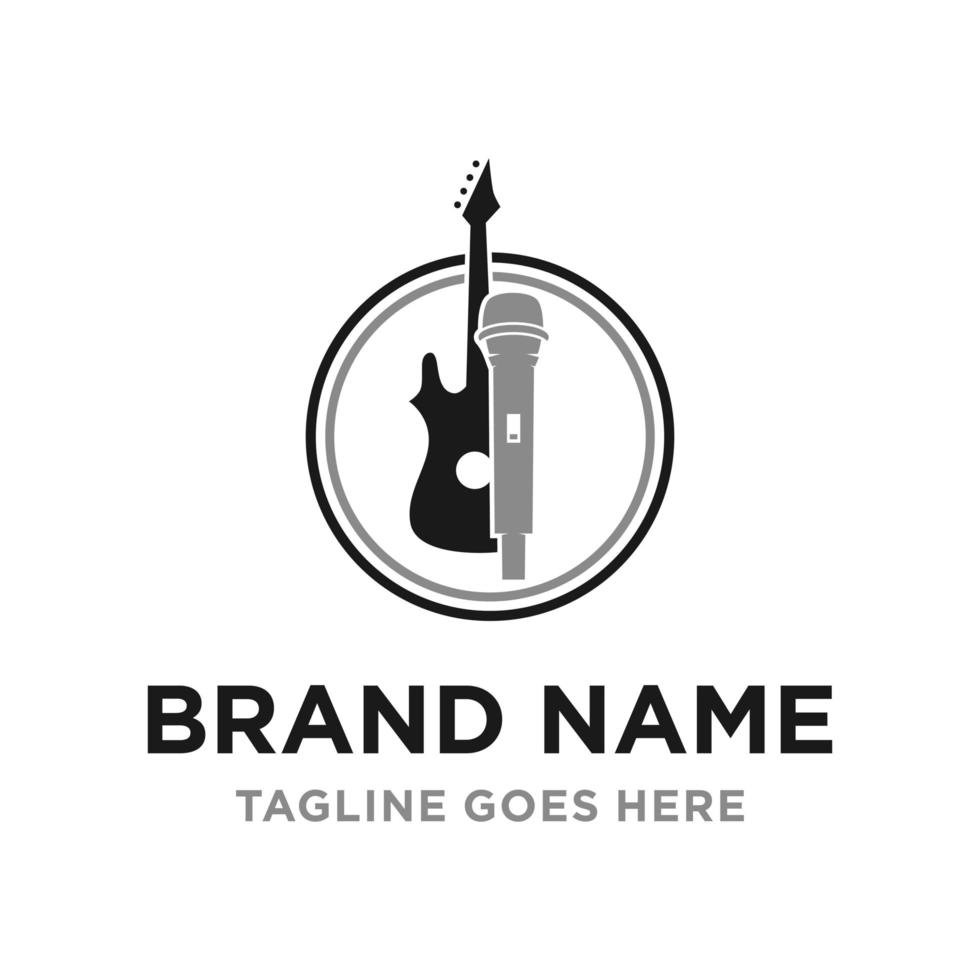 Logodesign für Mikrofon und Gitarre vektor