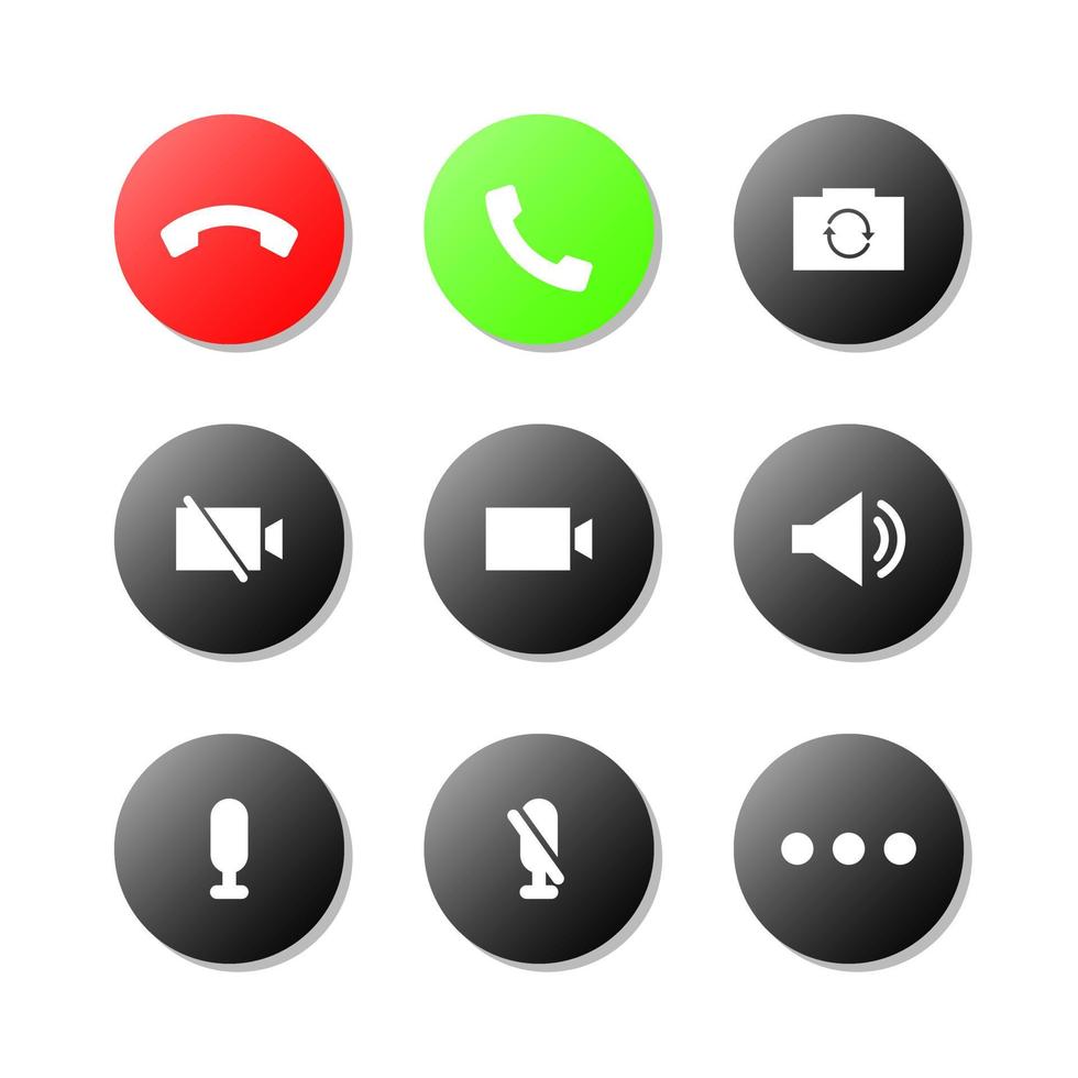 telefonsamtal ikonuppsättning illustration vektor